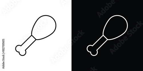 Chicken leg icons vector. doodle. on a white background.