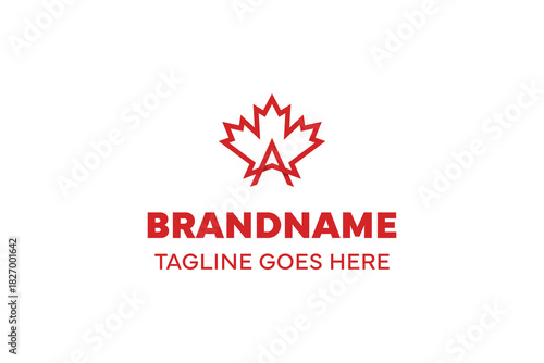 Letter A Maple Leaf Logo, symbolizing growth, nature, and national pride