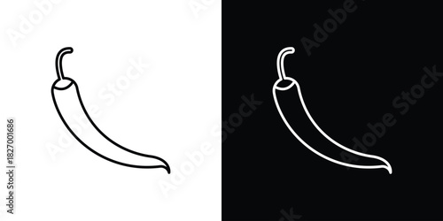 chilli pepper icons vector. doodle. on a white background.