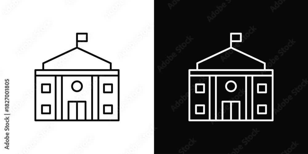 Φωτογραφία City hall building icons vector. doodle. on a white background.