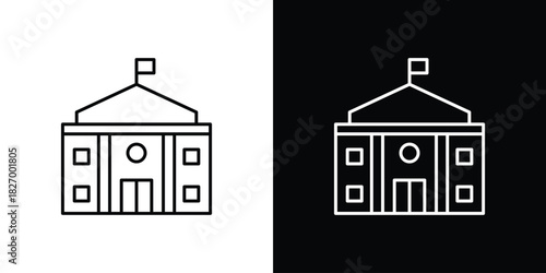 City hall building icons vector. doodle. on a white background.