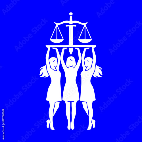 Empowering Women Justice Advocates Lifting Scales of Justice Together in Unity Symbolizing Equality and Strength, originally a scalable vector graphic