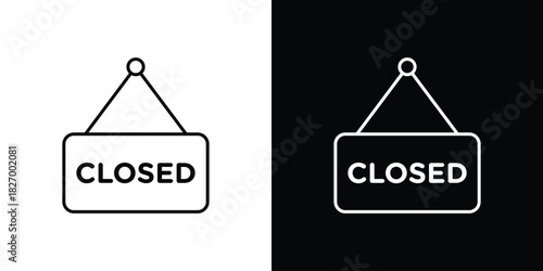 Closed sign icons vector. doodle. on a white background.