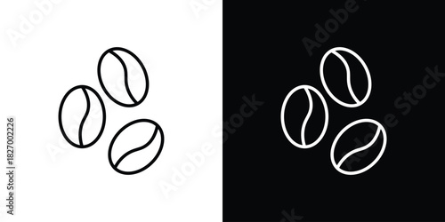Coffee beans icons vector. doodle. on a white background.