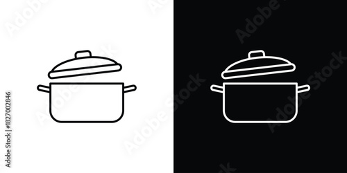 Cooking pot icons vector. doodle. on a white background.