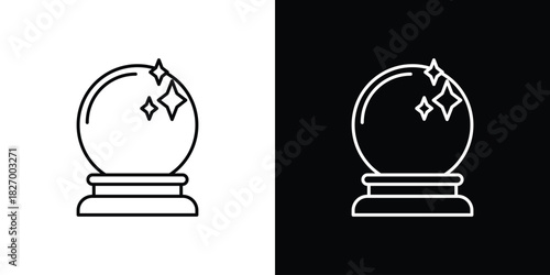 Crystal ball icons vector. doodle. on a white background.