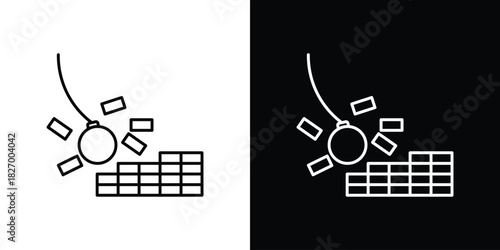 Demolition icons vector. doodle. on a white background.