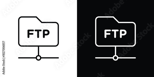 FTP icons vector. doodle. on a white background.