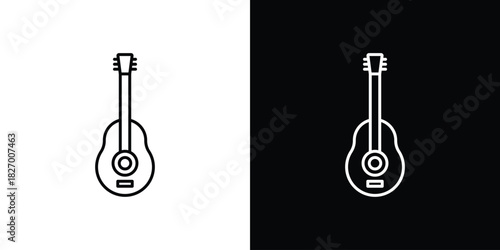 Guitar icons vector. doodle. on a white background.