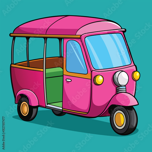 Vintage retro red bus car vector illustration for public road travel