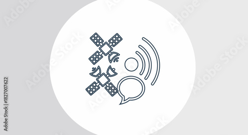 Satellite Communication and Global Connectivity Icons.