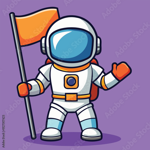 Cute blue cartoon robot  soldier vector illustration isolated on white