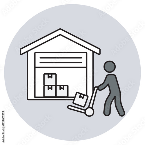 Warehouse icon, Warehouse Worker, Inventory Handler, Logistics Staff, Stock Coordinator, vector