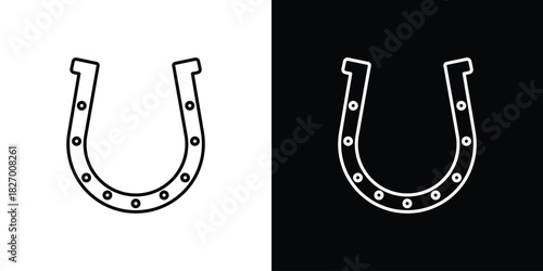 Horseshoe icons vector. doodle. on a white background.