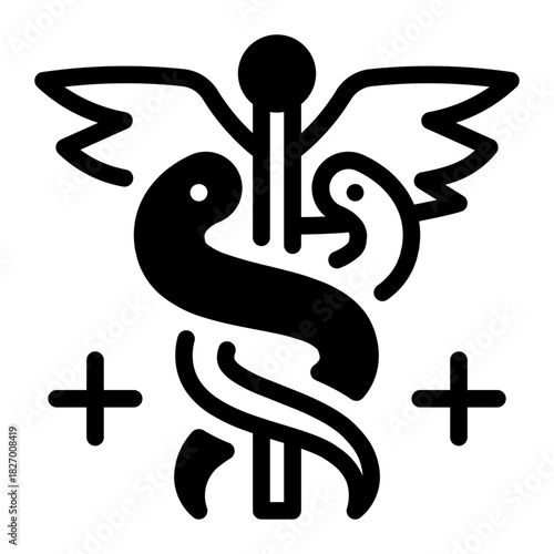 This Caduceus icon is suitable for pharmacy.