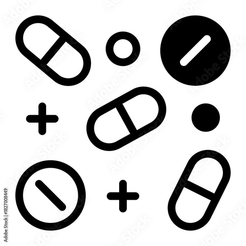 This Pills icon is suitable for pharmacy.