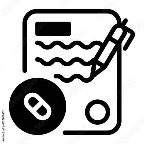 This Prescription icon is suitable for pharmacy.