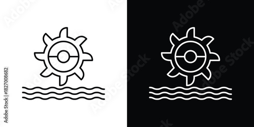 Hydro power icons vector. doodle. on a white background.