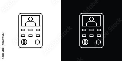 Intercom icons vector. doodle. on a white background.