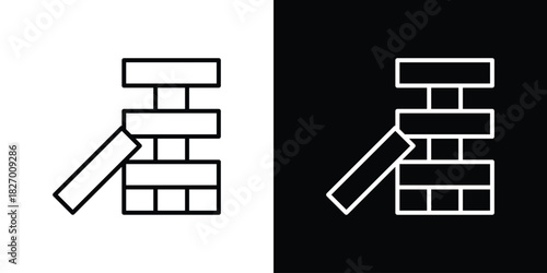 Jenga icons vector. doodle. on a white background.