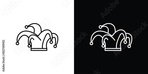 Joker hat icons vector. doodle. on a white background.