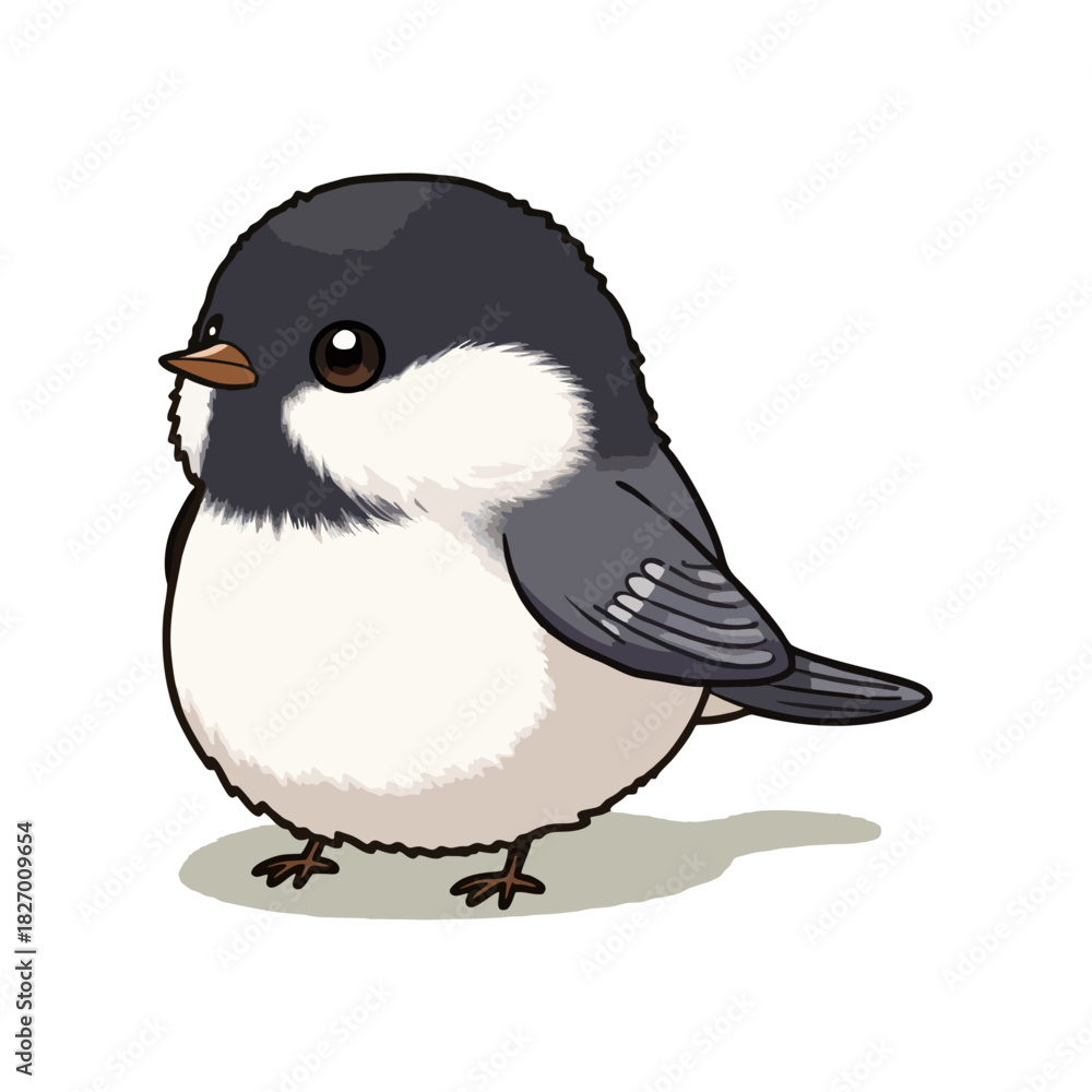 Obraz premium Cute Black-Capped Chickadee Clipart 07