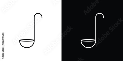 Ladle icons vector. doodle. on a white background.