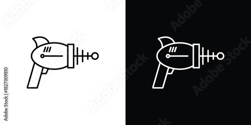 Laser gun icons vector. doodle. on a white background.
