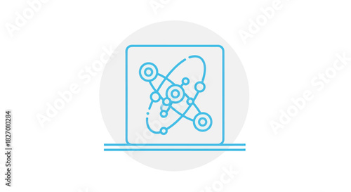 Abstract representation of atomic structure and molecular bonds.
