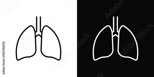 Lung icons vector. doodle. on a white background.