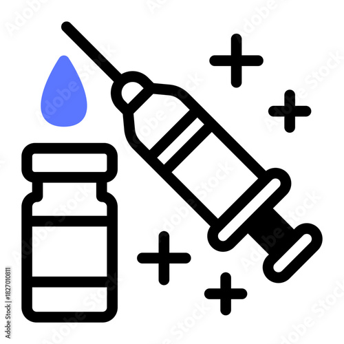 This Syringe icon is suitable for pharmacy.