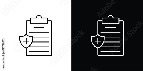 Medical insurance icons vector. doodle. on a white background.