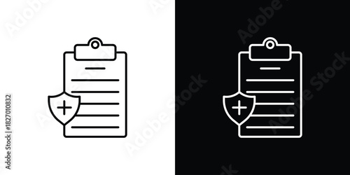 Medical record icons vector. doodle. on a white background.