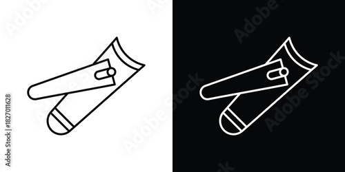 Nail clippers icons vector. doodle. on a white background.