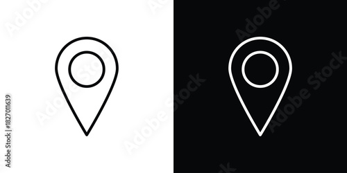 Navigation pin icons vector. doodle. on a white background.