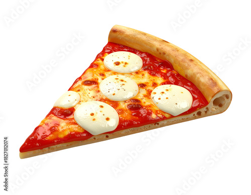 Slice of Mozzarella Pizza on Black