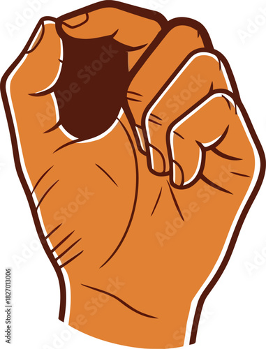 Fist hand gesture - power symbol, unity, strength, resistance
