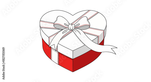 A Heart-Shaped Gift Box Tied With a Ribbon, Perfect for Valentine's Day or Any Romantic Occasion