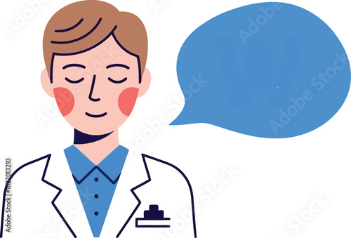 Doctor speaking with speech bubble - medical communication concept