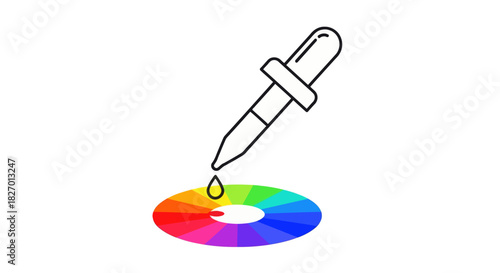 Color Wheel Dropper Icon A Symbol of Color Selection and Artistic Design Tools