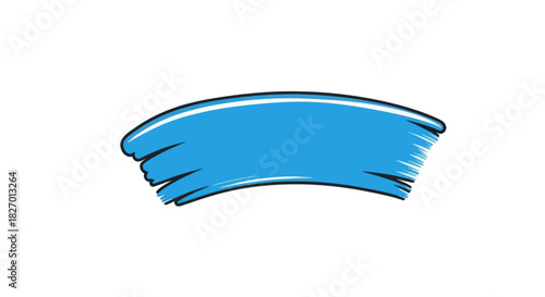 Abstract blue brush stroke on white background, artistic element for design projects