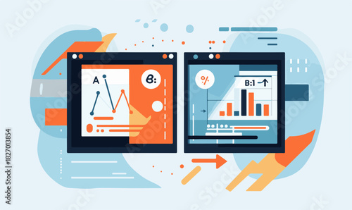 Comparing website analytics data for business intelligence marketing Vector