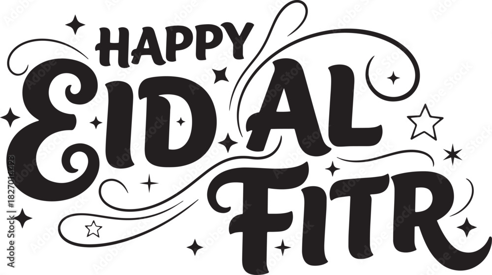 Fototapeta premium Elegant Eid al-Fitr Mubarak Arabic Calligraphy with Islamic Geometric Pattern Background
