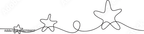 Line star one continuous line drawing design vector