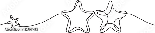 Line star one continuous line drawing design vector