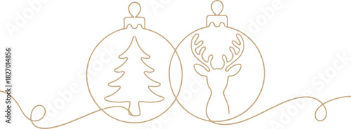 Merry christmas decoration line art