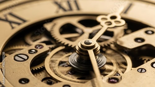 Wallpaper Mural CloseUp of Intricate Vintage Clock Mechanism Gears. Torontodigital.ca