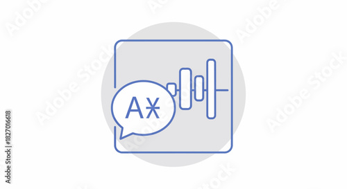 Audio Transcription and Translation Icon Concept.