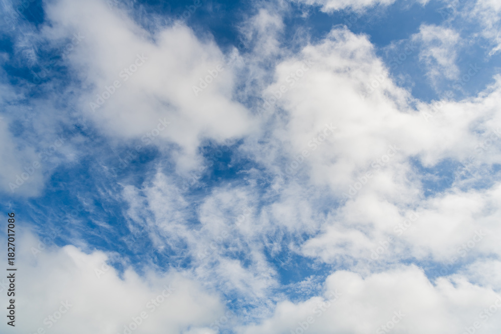 Fototapeta premium Cloud in the sky. Background with cloud. Gloomy sky with overcast clouds. Skyscape and cloudscape. Sky with clouds. Cloudy skyscape background. Cloudscape sky background. Moving clouds