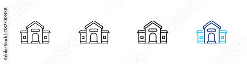 School icon set outline multistyle vector illustration concept